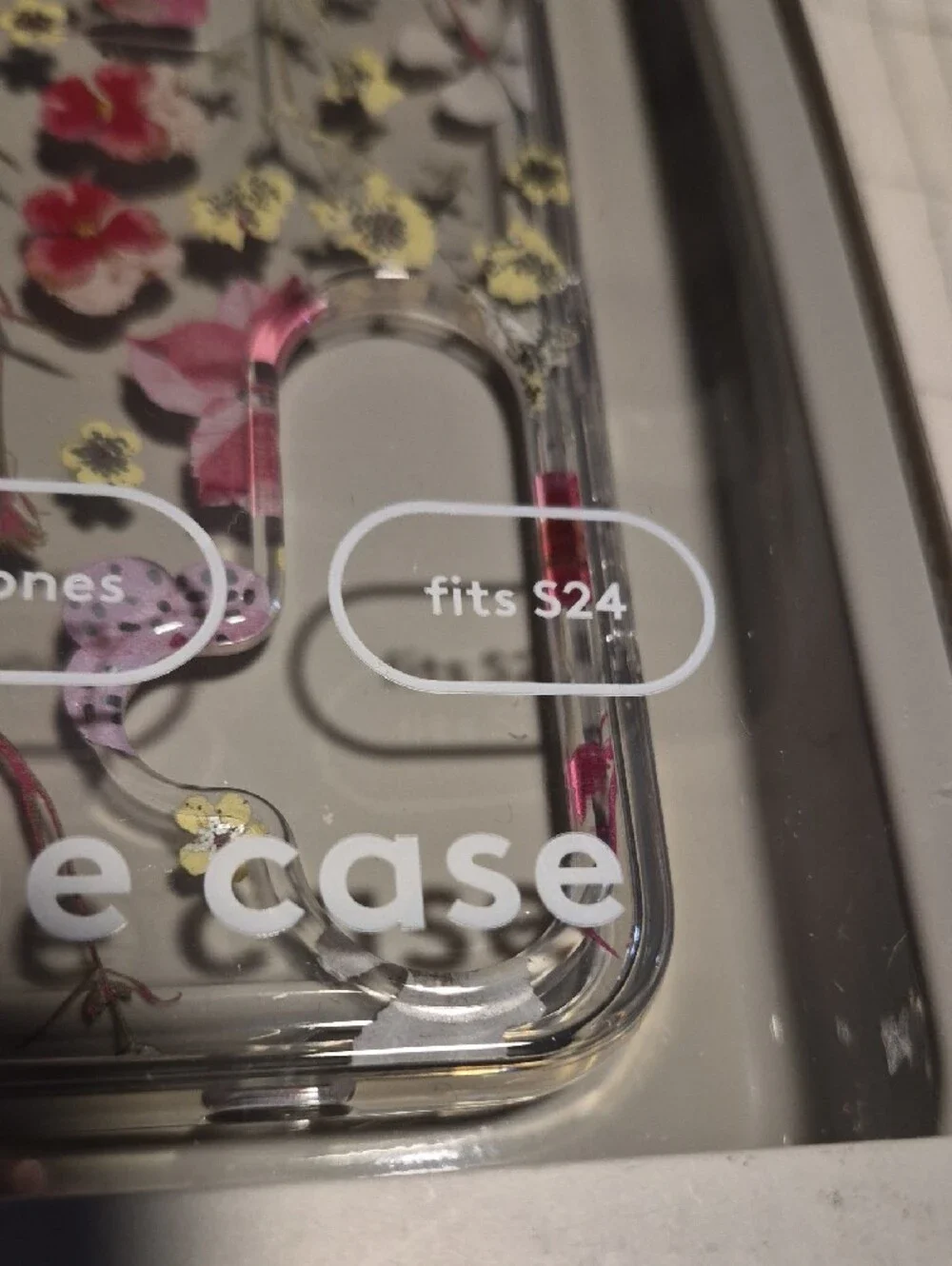 heyday Clear Multi Floral Phone Case for Samsung S24 - Pink and Cream Flowers